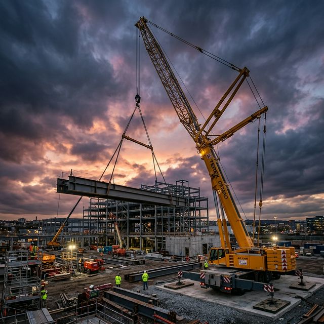 Mobile crane for heavy lifting and construction projects