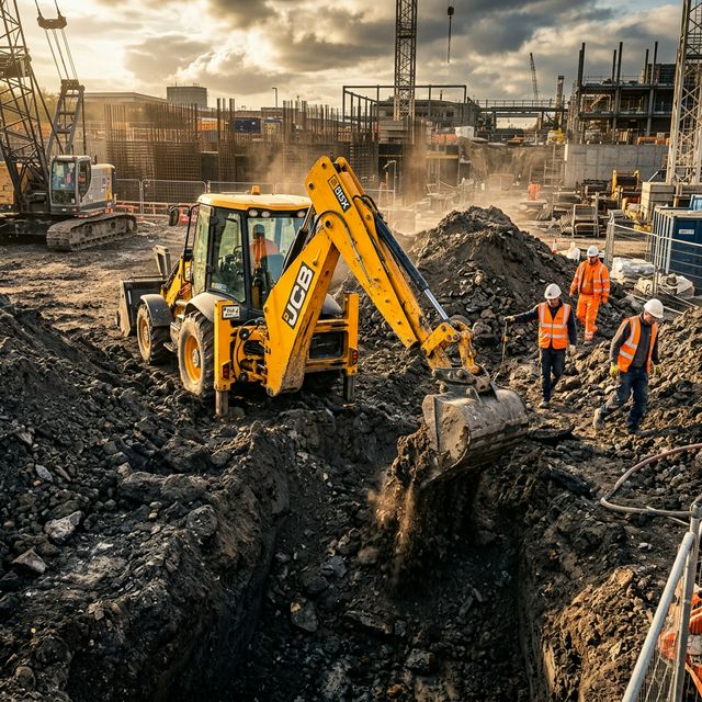 JCB 3DX backhoe loader on rent — versatile construction equipment